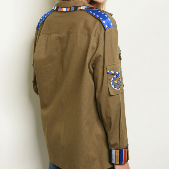 OLIVE EMBROIDERED JACKET - Picture 6 of 8
